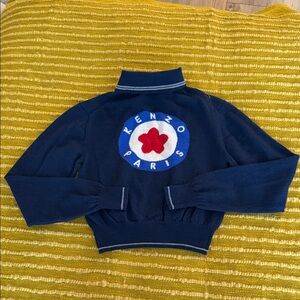 Kenzo Navy button up with Red & White Kenzo logo on back